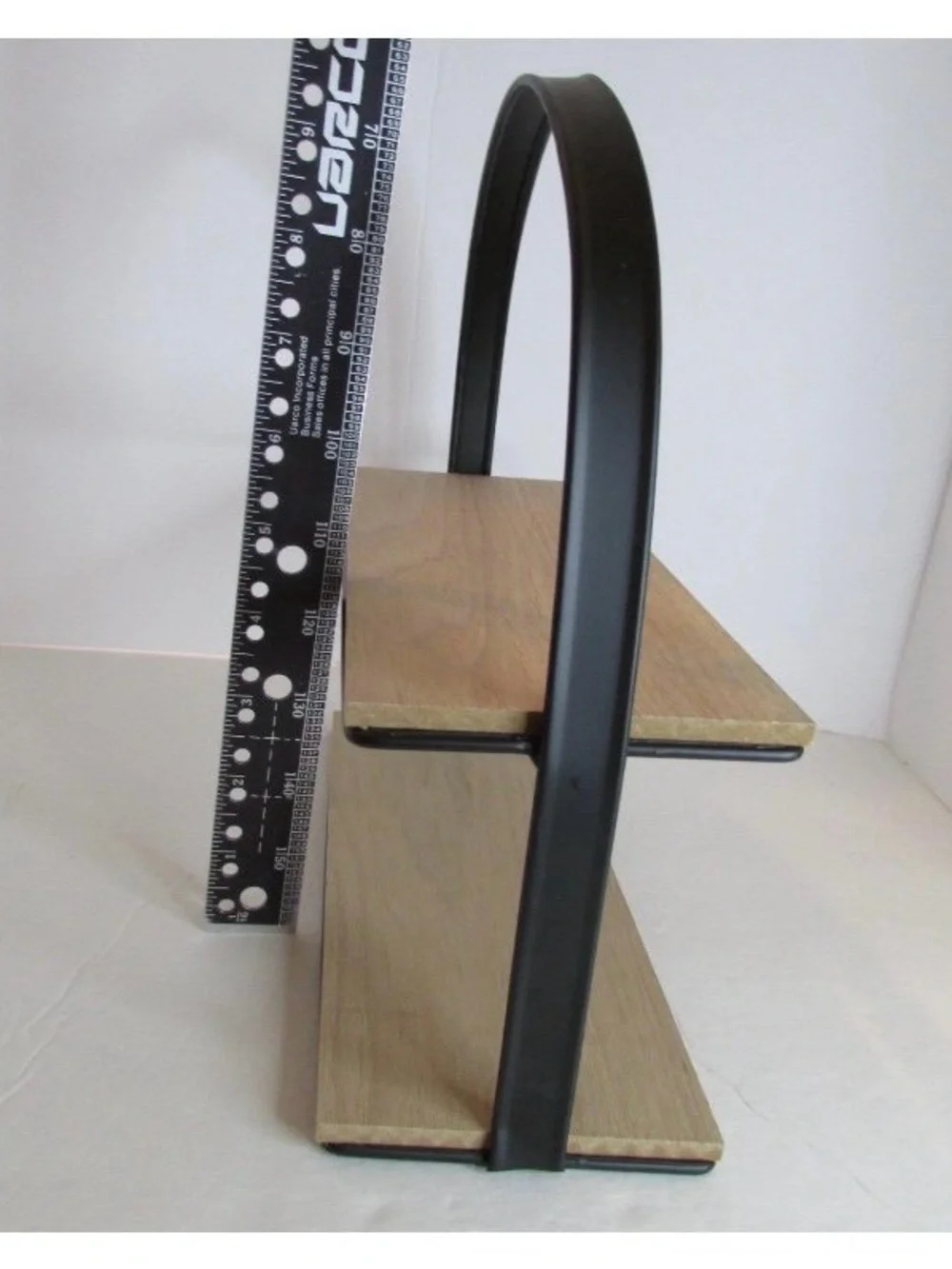 Set of 2 Farmhouse Two Tierd Small Tray Metal Wood Serving Display Shelf Target